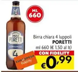 Eurospesa Birra chiara 4 luppoli PORETTI offerta
