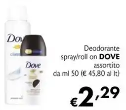 Eurospesa Deodorante spray/roll on DOVE offerta