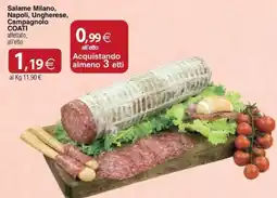 Docks Cash&Carry Salame Milano, Napoli, Ungherese, Campagnolo COATI offerta