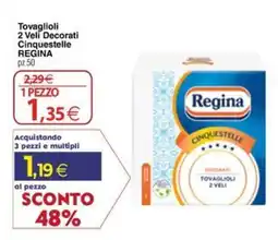 Docks Cash&Carry Tovaglioli 2 Veli Decorati Cinquestelle REGINA offerta