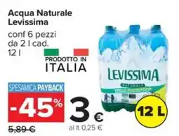 Carrefour Iper Acqua Naturale Levissima offerta