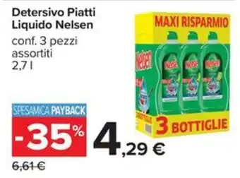 Carrefour Iper Detersivo Piatti Liquido Nelsen offerta
