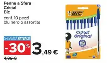 Carrefour Iper Penne a Sfera Cristal Bic offerta