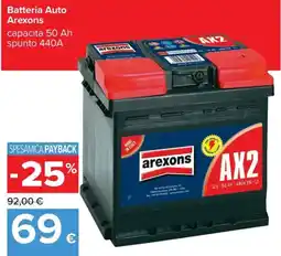 Carrefour Iper Batteria Auto Arexons offerta