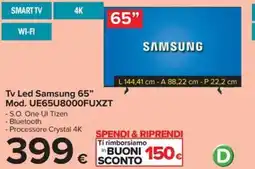 Carrefour Iper Tv Led Samsung 65" Mod. UE65U8000FUXZT offerta