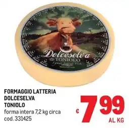 Metro FORMAGGIO LATTERIA DOLCESELVA TONIOLo offerta