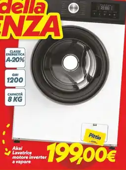 Iper Super Conveniente Akai Lavatrice motore inverter a vapore offerta