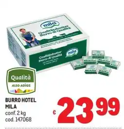 Metro BURRO HOTEL MILA offerta