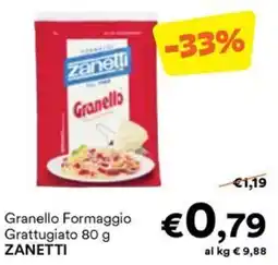 Unes Granello Formaggio Grattugiato ZANETTI offerta
