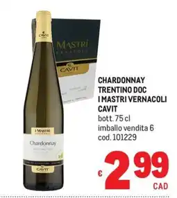 Metro Chardonnay I Mastri Vernacoli Cavit offerta