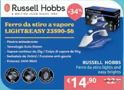 Ipersoap Russell Hobbs Ferro da stiro a vapore LIGHT&EASY 23590-56 offerta