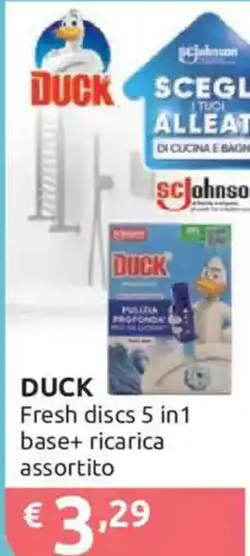 Ipersoap DUCK Fresh discs 5 in1 base+ ricarica offerta