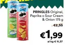 Unes PRINGLES Original, Paprika o Sour Cream & Onion offerta