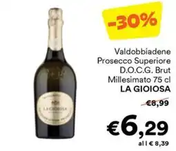 Unes Valdobbiadene Prosecco Superiore D.O.C.G. Brut Millesimato 75 cl LA GIOIOSA offerta