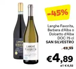 Unes Langhe favorita, barbera d'alba o dolcetto d'alba doc San Silvestro offerta