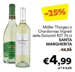 Unes Müller Thurgau o Chardonnay Vigneti delle Dolomiti IGT offerta