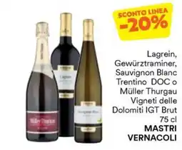 Unes Lagrein, Gewürztraminer, Sauvignon Blanc Trentino Doc Mastri Vernacoli offerta