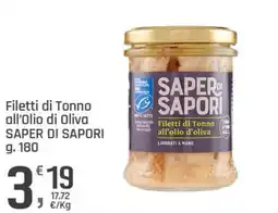 Supermercati Dok Filetti di Tonno all'Olio di Oliva SAPER DI SAPORI offerta