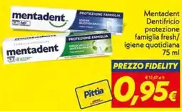 Iper Super Conveniente Mentadent Dentifricio protezione famiglia fresh/igiene quotidiana offerta