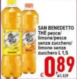 Iper Triscount SAN BENEDETTO THE pesca/limone/pesca senza zucchero/limone senza zucchero offerta