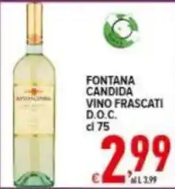 Iper Triscount FONTANA CANDIDA VINO FRASCATI D.O.C. offerta