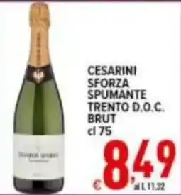 Iper Triscount CESARINI SFORZA SPUMANTE TRENTINO D.O.C. BRUT offerta