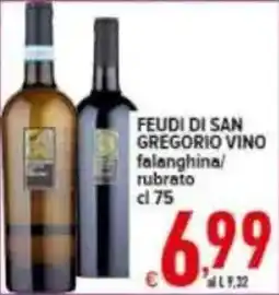 Iper Triscount FEUDI DI SAN GREGORIO VINO falanghina/rubrato offerta