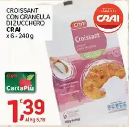 Crai Croissant con granella di zucchero Crai offerta
