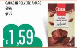 Sisa Cacao in polvere amaro SISA offerta