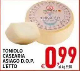 Iper Triscount TONILO CASEARIA ASIAGO D.O.P. offerta