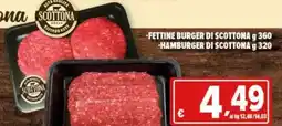 Iper Triscount Fettine burger di scottona, hamburger di scottona offerta