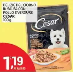Crai Delizie del giorno in salsa con pollo e verdure Cesar offerta