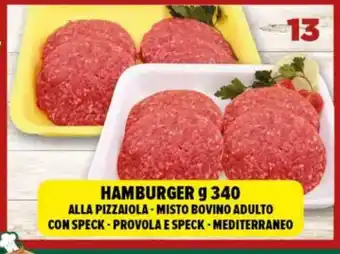 Iper Triscount Hamburger alla pizzaiola, misto bovino adulto con speck offerta