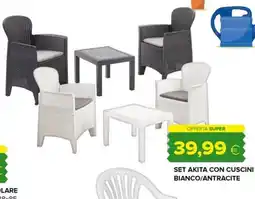 Oasi SET AKITA CON CUSCINI BIANCO/ANTRACITE offerta