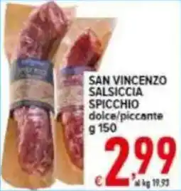 Iper Triscount SAN VINCENZO SALSICCIA SPICCHIO offerta