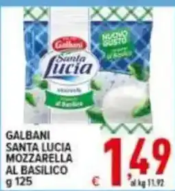 Iper Triscount Galbani Santa Lucia Mozzarella al Basilico offerta