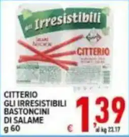 Iper Triscount CITTERIO GLI IRRESISTIBILI BASTONCINI DI SALAME offerta