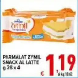 Iper Triscount PARMALAT ZYMIL SNACK AL LATTE offerta