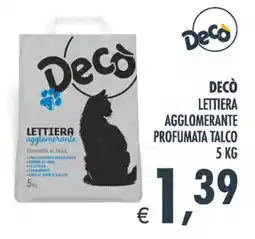 Deco Superstore Decò lettiera agglomerante profumata talco offerta
