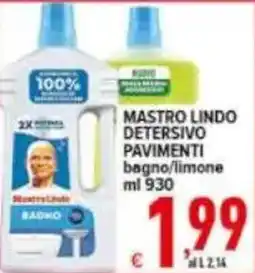 Iper Triscount Mastro Lindo Detersivo Pavimenti bagno/limone offerta