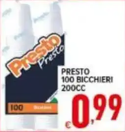 Iper Triscount Presto 100 bicchieri offerta