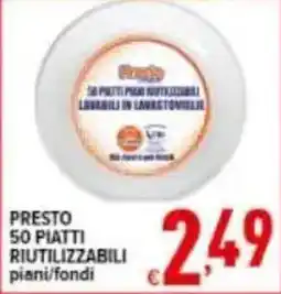 Iper Triscount Presto 50 piatti riutilizzabili offerta