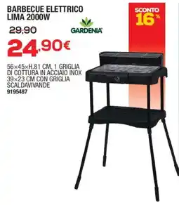 Bricofer Barbecue Elettrico Lima 2000W Gardenia offerta