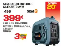 Bricofer Generatore inverter silenziato 2kW Newton offerta