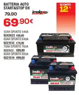 Bricofer BATTERIA AUTO START&STOP DX imola offerta