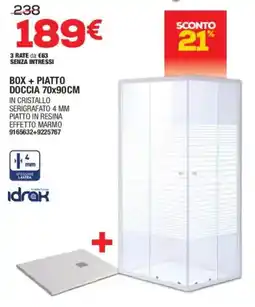 Bricofer BOX + PIATTO DOCCIA 70x90CM offerta