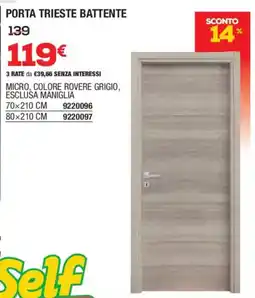 Bricofer PORTA TRIESTE BATTENTE offerta