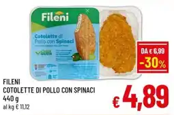 Famila Market Fileni Cotolette di Pollo con Spinaci offerta