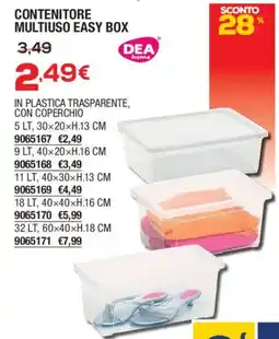 Bricofer CONTENITORE MULTIUSO EASY BOX DEA home offerta