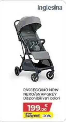 Bimbo Store Inglesina PASSEGGINO NOW NERO/SNAP GREY offerta